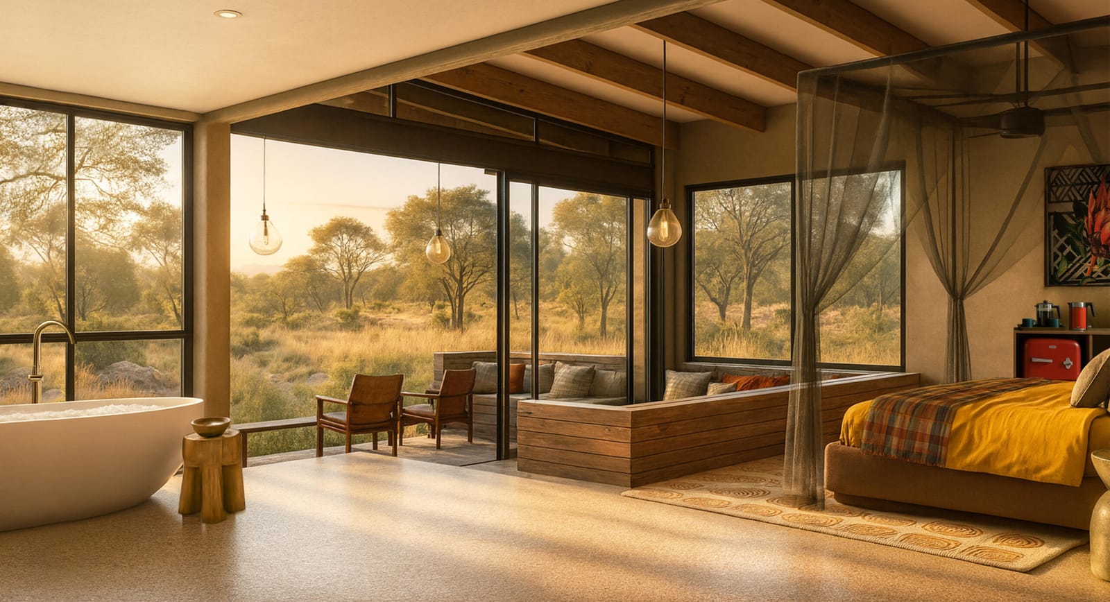 Jaci's Safari Lodge — suite and interior